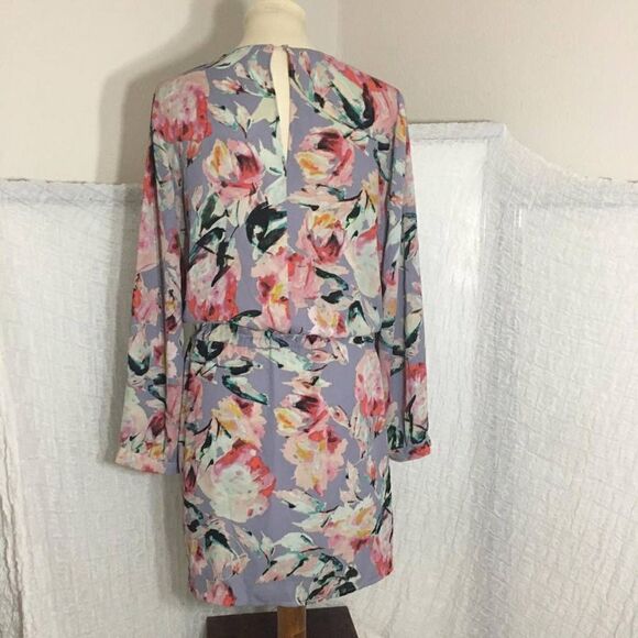 Eight-Sixty Lavender Floral Mini Dress Size Large - Picture 4 of 12